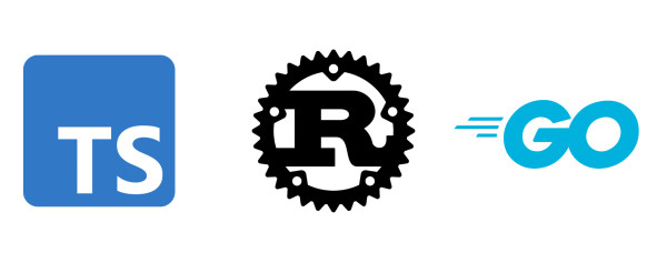 Logos for TypeScript, Rust and Go Lang.