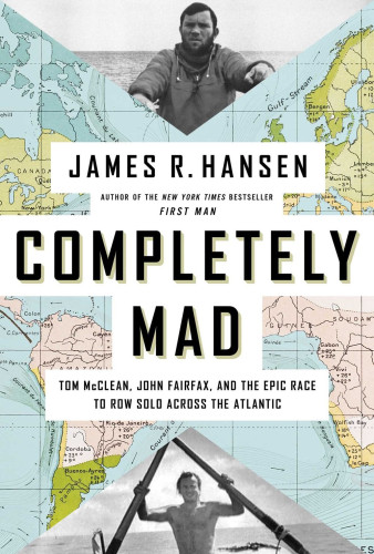 The book cover shows a map of the Atlantic Ocean with the photos of two men.