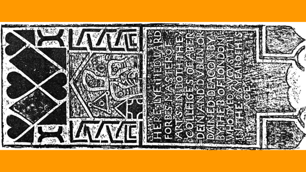Drawing of a gravestone.