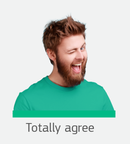 A person winking. Underneath, the text "Totally agree."