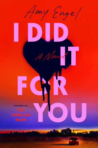 Book cover showing a dripping black heart over a country road with a lone vehicle.