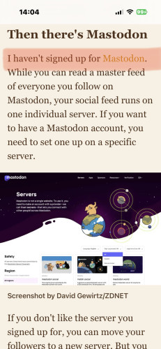 Screen capture of propaganda writer “review” of mastodon says in first line of mastodon section:

“I haven't signed up for Mastodon.”