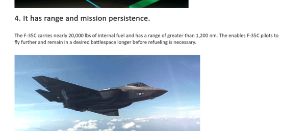 Lockheed Martin site saying F-35 has range of greater than 1200nm