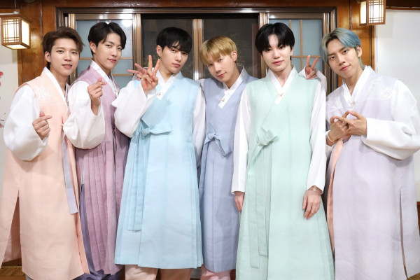 Infinite wearing hanbok (traditional Korean clothing)