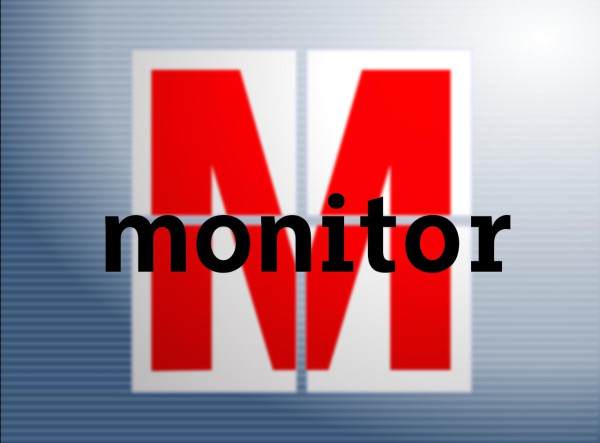 Logo der Sendung Monitor: ein rotes M auf weißem Grund.