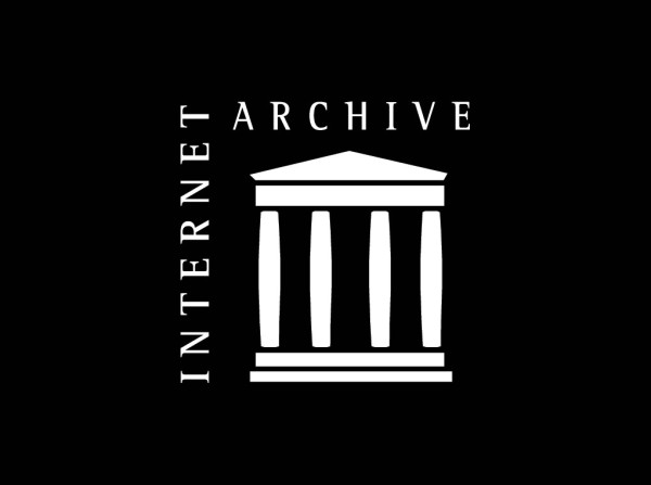 Internet Archive logo in white on a black background.