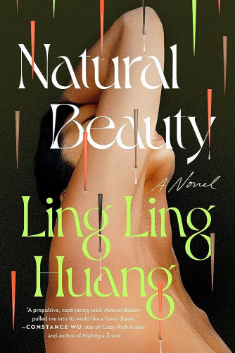 The cover of "Natural Beauty". A naked women folds her arm over her head. Multicolored needles drop from above