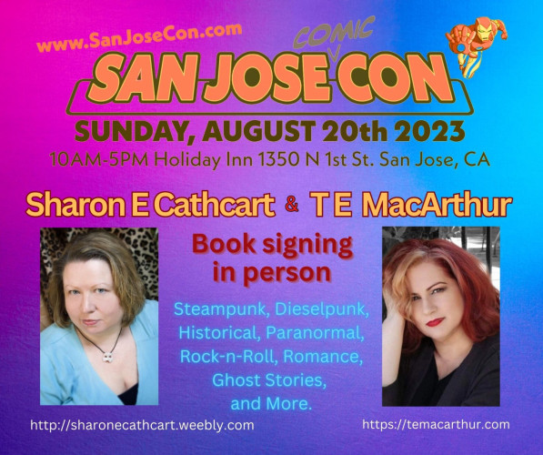 advertisement for San Jose con author appearance