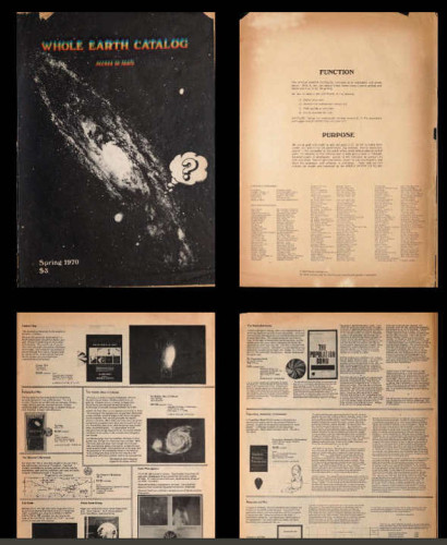 Sample sheets from the Whole Earth Catalog