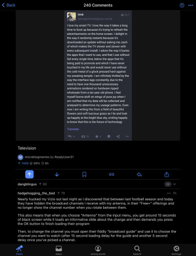 A screenshot of a mastodon post, shared on Lemmy.
