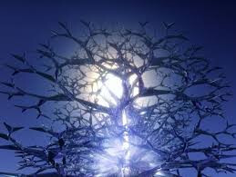 Tree-like structure with branches made of crystal 