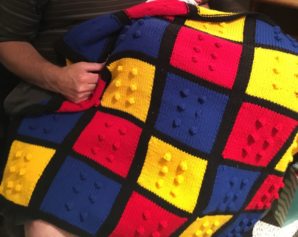 LEGO knitted baby blanket 