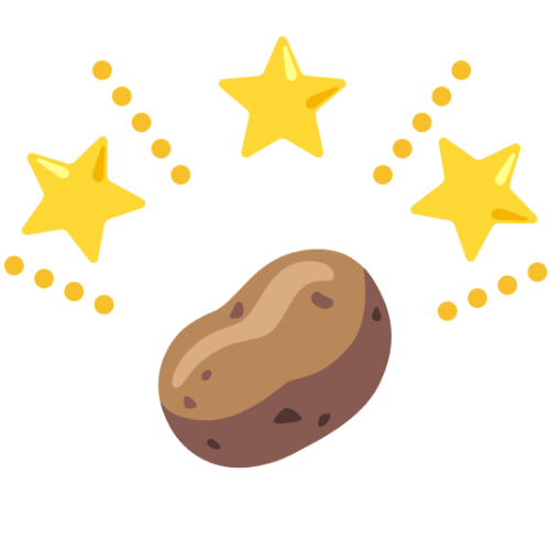 Imagen de una patata con estrellas