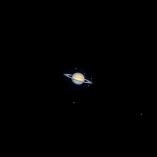 Saturn and some of its moons