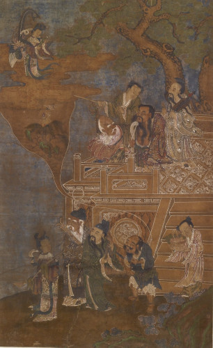 Traditional Chinese painting depicting the eight immortals.