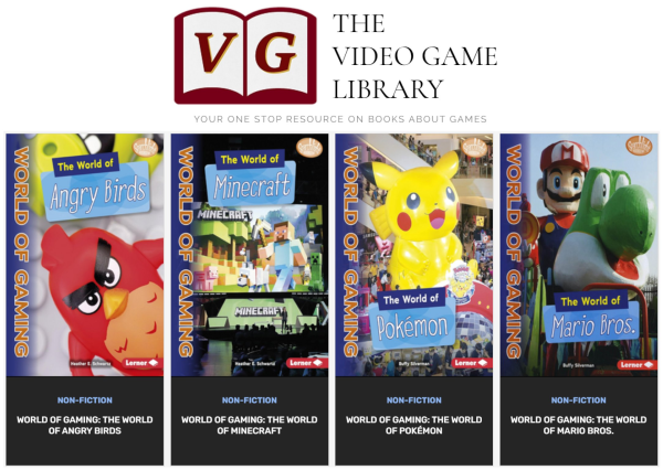 The cover of 4 books from the World of Gaming series, including Angry Birds, Minecraft, Pokemon and Mario Bros.
