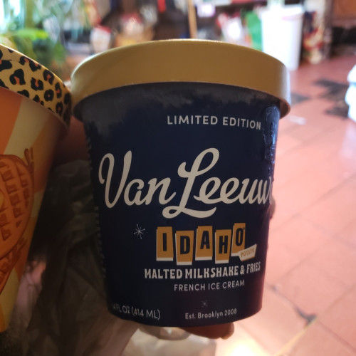 An ice-cream flavor: Malt and French Fries 