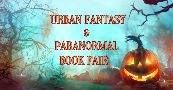 Promotional Image for the Urban Fantasy and Paranormal Book Fair on BookFunnel.

The picture shows a spooky scene with an evil, grinning, lit pumpkin in a field of pumpkins, surrounded by bare trees that look decidedly threatening. The light is an eerie turquoise, offsetting the orange of the pumpkins and the letters of the title.
