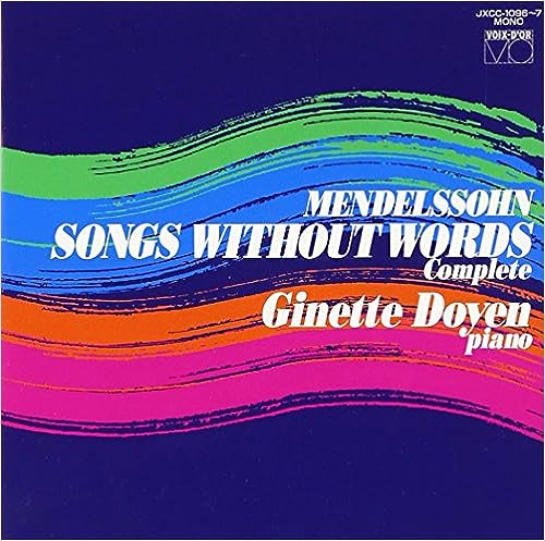 album cover "Mendelssohn - Songs without words - complete" by Ginette Doyen, piano (Japanese 2 CD reissue from 2013)