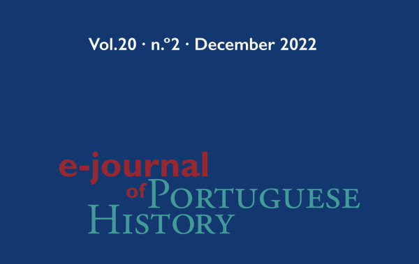 Detail of the cover of the e-Journal of Portuguese History with the name of the journal and the identification of the issue: Volume 20, number 2, December 2022.