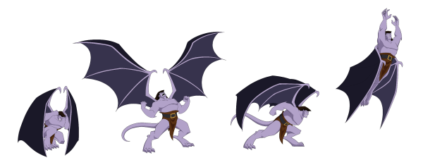 A digital illustration of the character Goliath from the cartoon 'Gargoyles'