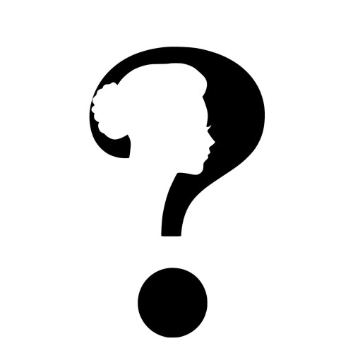 white silhouette withina black question mark denoting no known image