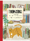 Cover of Tomasina by Paul Gallico, showing a ginger cat on a bookshelf