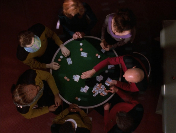 Enterprise senior officers playing poker