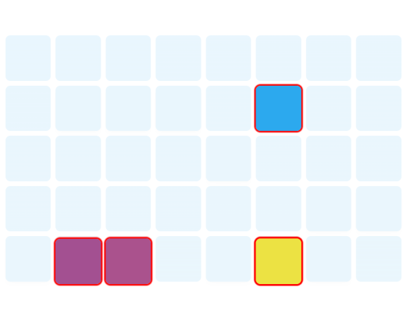A grid of colorful rounded squares, each representing a sound sample. Some of the squares are selected and highlighted with a border.