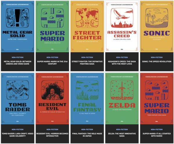 A series of 12 books covering Metal Gear Solid, Super Mario, Street Fighter, Assassin's Creed, Sonic, Tomb Raider, Resident Evil and The Legend of Zelda - all written in Spanish. 