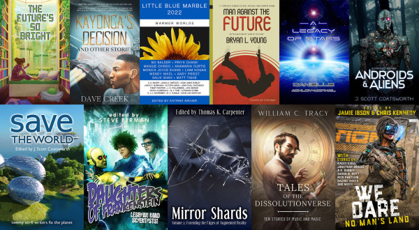 Image shows covers of the works included in the Explore Sci-Fi worlds StoryBundle