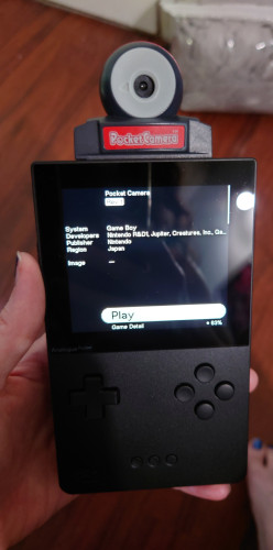 Game Boy Camera info screen on Analogue Pocket