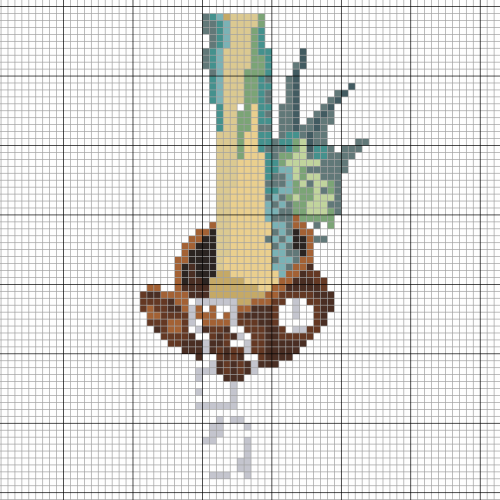 Screengrab from the WinStitch cross stitch design software, which I've been using the manually recreate a pattern that was only available in paper format. So far there's a very skinny dragon neck with a collar on it, and not much else.