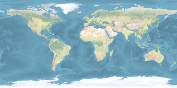 World map geographical (drab). 
