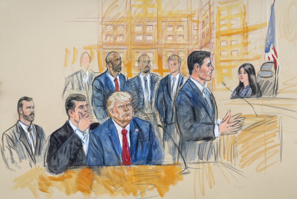 Donald Trump in courtroom