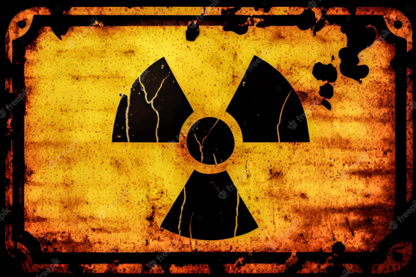 Rusty nuclear trefoil sign