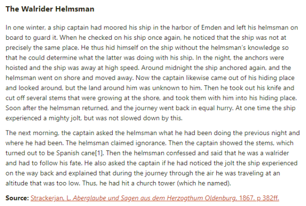 German folk tale "The Walrider Helmsman". Drop me a line if you want a machine-readable transcript!