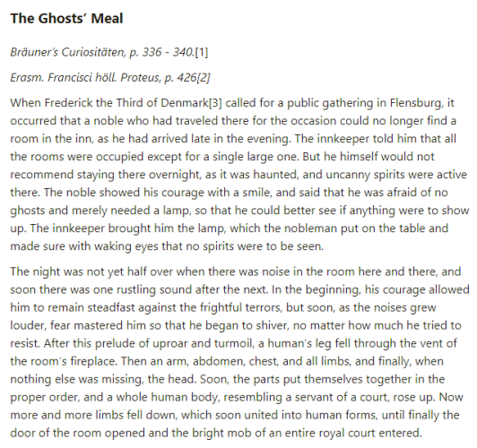 Part 1 of German folk tale "The Ghosts’ Meal". Drop me a line if you want a machine-readable transcript!