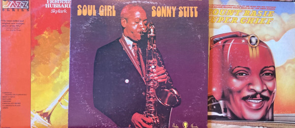 Three album covers by Freddie Hubbard, Sonny Stitt and Count Basie