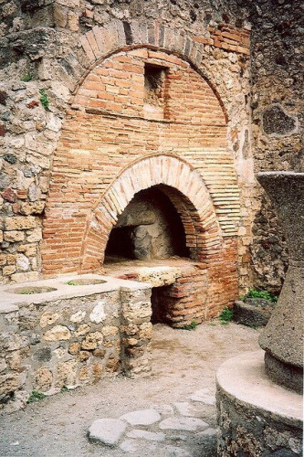 Photo of a cooking hearth in Pompeii.
