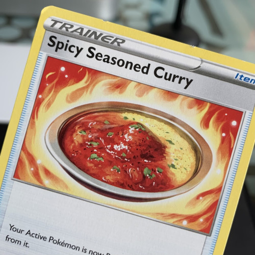 Pokémon Spicy Seasoned Curry TCG card, focus on the picture, not the card stats.