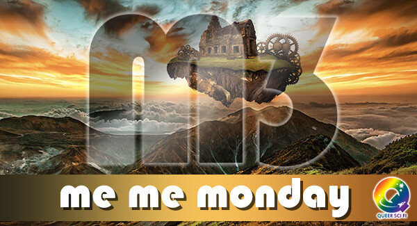 Me Me Monday - steampunk island and stone church floating above a mountainous region at sunset