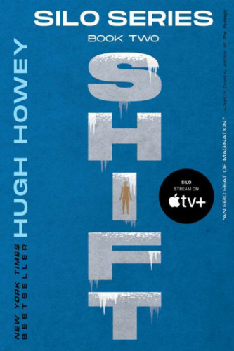Blue book cover: “Shift” in wide block letters, arranged vertically. Inside the I is a silhouette of a person like it’s a cryo-pod. There’s frost and icicles on each of the letters.
