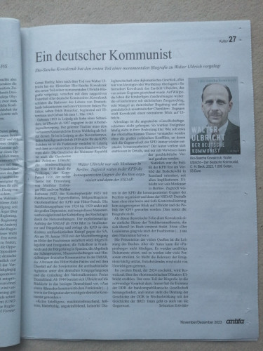 Ilko-Sascha Kowalczuk: Walter Ulbricht - Der deutsche Kommunist - Rezension von Sebastian Schröder in der #antifa