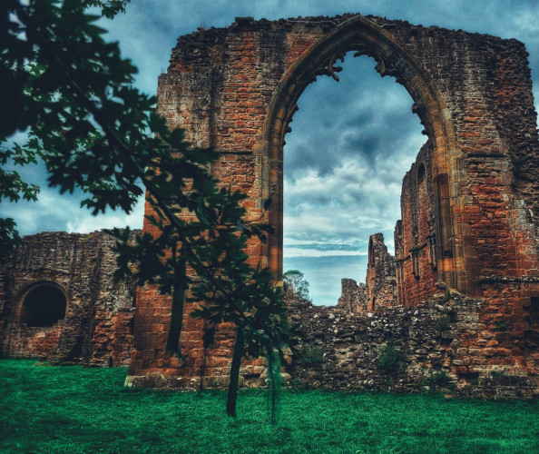 An image of the window of Lilleshall abbey