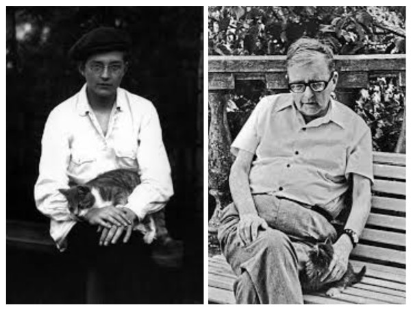 Dimitri Shostakovich - young and old - with a cat!