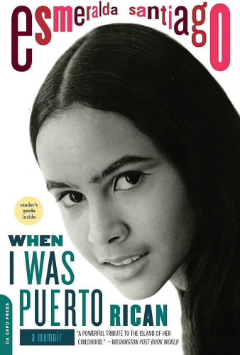 Book cover, a black and white photo of a young teenage girl, Esmeralda Santiago