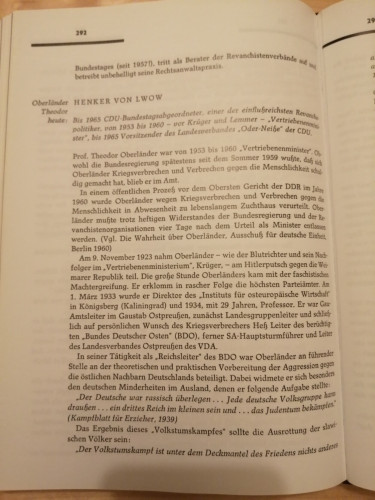 #braunbuch Artikel "Der Henker von Lwow" zu Theodor Oberländer