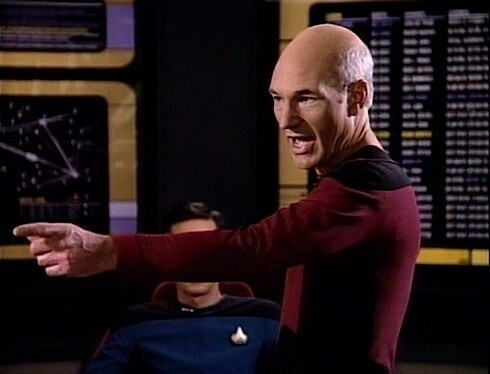 Picard passionately defending Data’s rights in Measure of a Man.